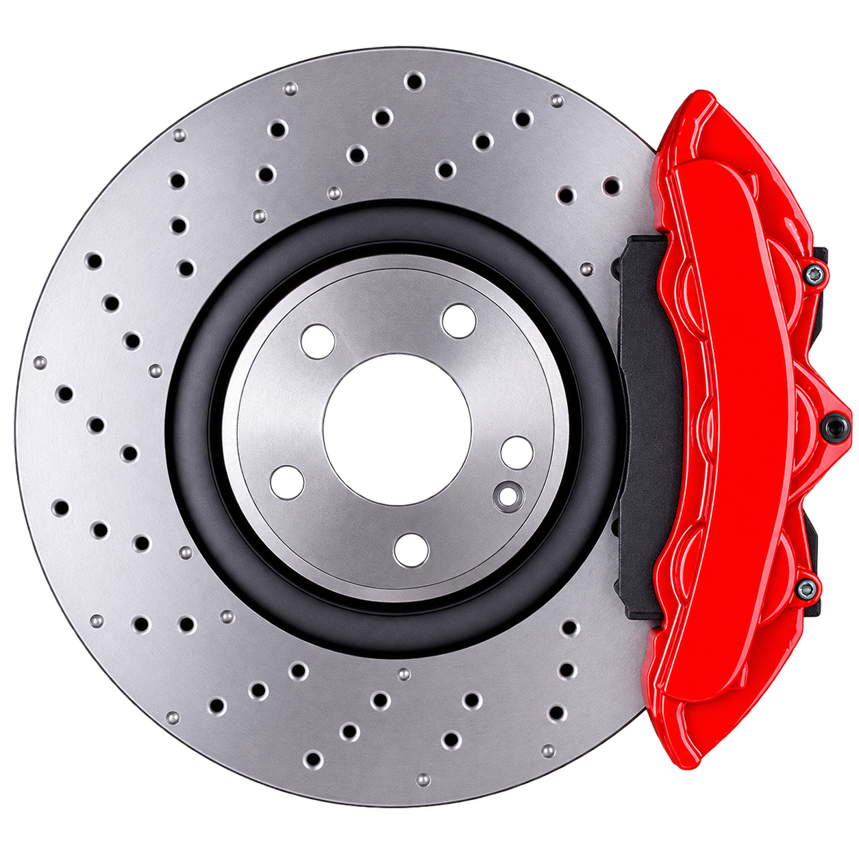 Brake disc with caliper